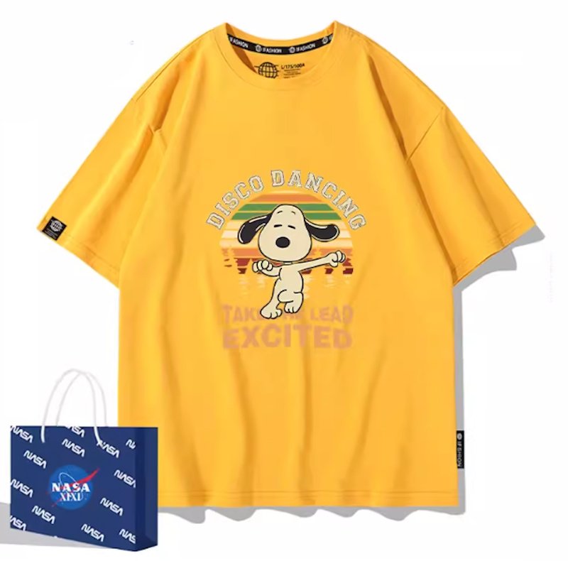 画像3: Disco Dancing Snoopy Print Short Sleeve T-Shirt　ユニセックス 男女兼用ディスコダンシングスヌーピープリント半袖  Tシャツ (3)