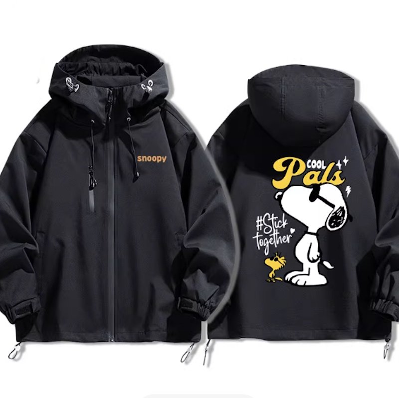 画像1: Snoopy & Woodstock Sunglasses  Windbreaker  Windbreaker blouson Jacket 　ユニセックス男女兼用スヌーピー＆ウッドストックサングラス ウインドブレーカマウンテンパーカージャケットブルゾン (1)