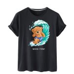 画像2: Bear Wave Rider Print Short Sleeve T-Shirt　ユニセックス 男女兼用ウェブライダーベアプリント半袖  Tシャツ (2)