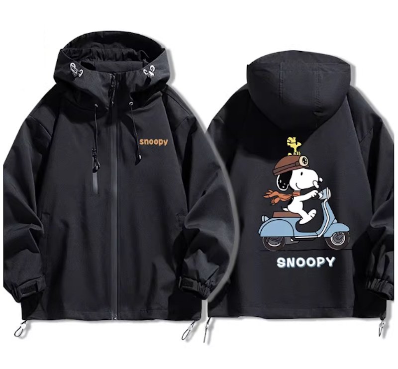 画像3: Snoopy & Woodstock Scooter Windbreaker blouson Jacket 　ユニセックス男女兼用スヌーピー＆ウッドストックスクーター ウインドブレーカマウンテンパーカージャケットブルゾン (3)