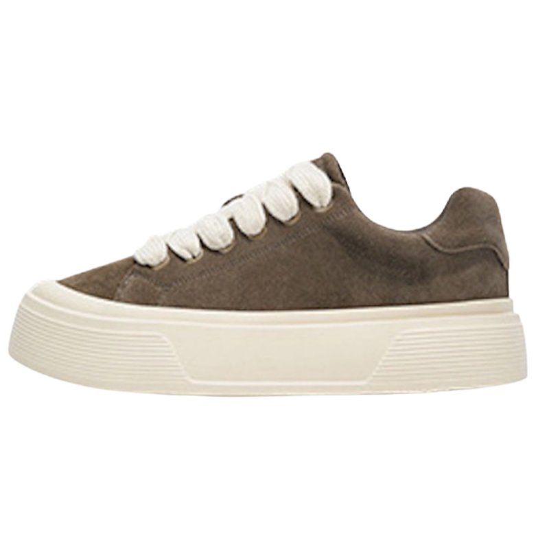 画像1: UnisexThick-soled suede lace-up sneakers Shoes　 ユニセックス男女兼用厚底プラットフォームスエードレースアップ スニーカーカジュアルシューズ (1)