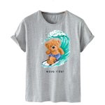 画像4: Bear Wave Rider Print Short Sleeve T-Shirt　ユニセックス 男女兼用ウェブライダーベアプリント半袖  Tシャツ (4)