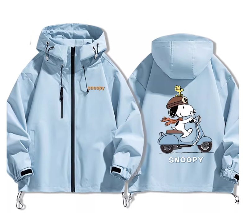 画像2: Snoopy & Woodstock Scooter Windbreaker blouson Jacket 　ユニセックス男女兼用スヌーピー＆ウッドストックスクーター ウインドブレーカマウンテンパーカージャケットブルゾン (2)