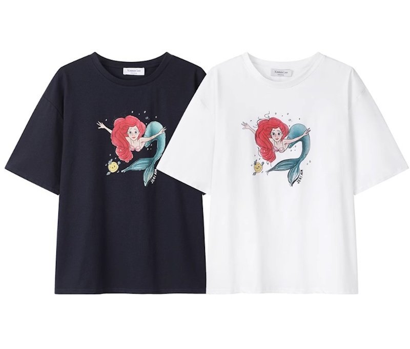 画像2: Ariel print  short sleeve T-shirt   アリエル プリント 半袖Tシャツ  男女兼用 ユニセックス (2)