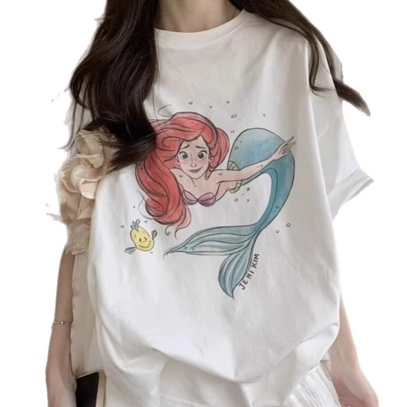 画像3: Ariel print  short sleeve T-shirt   アリエル プリント 半袖Tシャツ  男女兼用 ユニセックス (3)