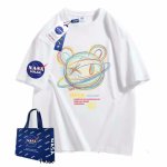 画像1: NASA x Graphic Space Bear Print Short Sleeve T-Shirt  　ユニセックス 男女兼用NASAナサ×グラフィック宇宙熊ベアプリント 半袖 Tシャツ (1)