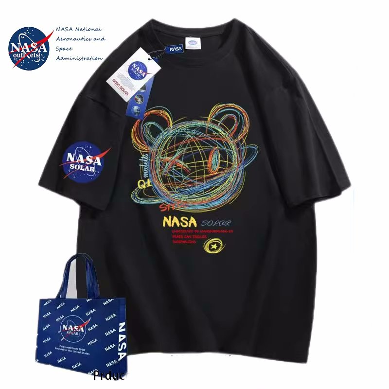 画像3: NASA x Graphic Space Bear Print Short Sleeve T-Shirt  　ユニセックス 男女兼用NASAナサ×グラフィック宇宙熊ベアプリント 半袖 Tシャツ (3)