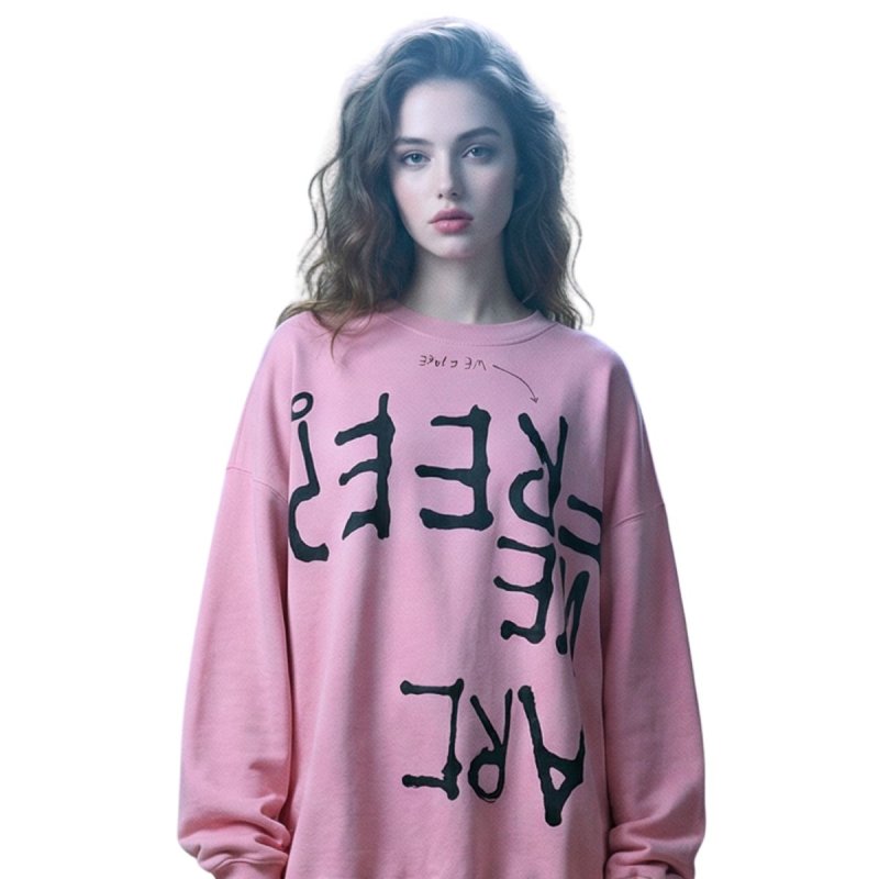 画像2: Donald Duck Oversized We are Free Graffiti Paint Print Long Sleeve Vintage Wash T-shirts 古着加工 ドナルドダック オーバーサイズ 落書き風 ペイント プリント ロングスリーブ Tシャツ (2)