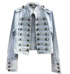 画像2: Denim short length Napoleon military jacke　デニムショート丈ナポレオンミリタリージャケットGジャンGジャン (2)