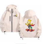 画像2: The Simpsons Bart Simpson Skateboard Windbreaker blouson Jacket 　ユニセックス男女兼用シンプソンズバートシンプソンスケートボードウインドブレーカマウンテンパーカージャケットブルゾン (2)