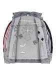 画像4: Four-line cross patchwork denim jacket Denim jacket　ユニセックス男女兼用4本ラインクロスパッチワークデニムジャケット Gジャン (4)