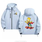 画像1: The Simpsons Bart Simpson Skateboard Windbreaker blouson Jacket 　ユニセックス男女兼用シンプソンズバートシンプソンスケートボードウインドブレーカマウンテンパーカージャケットブルゾン (1)