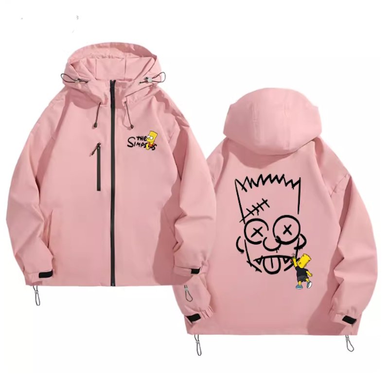 画像3: The Simpsons Bart Simpson Windbreaker  blouson Jacket 　ユニセックス男女兼用シンプソンズバートシンプソンウインドブレーカマウンテンパーカージャケットブルゾン (3)