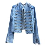 画像1: Denim short length Napoleon military jacke　デニムショート丈ナポレオンミリタリージャケットGジャンGジャン (1)
