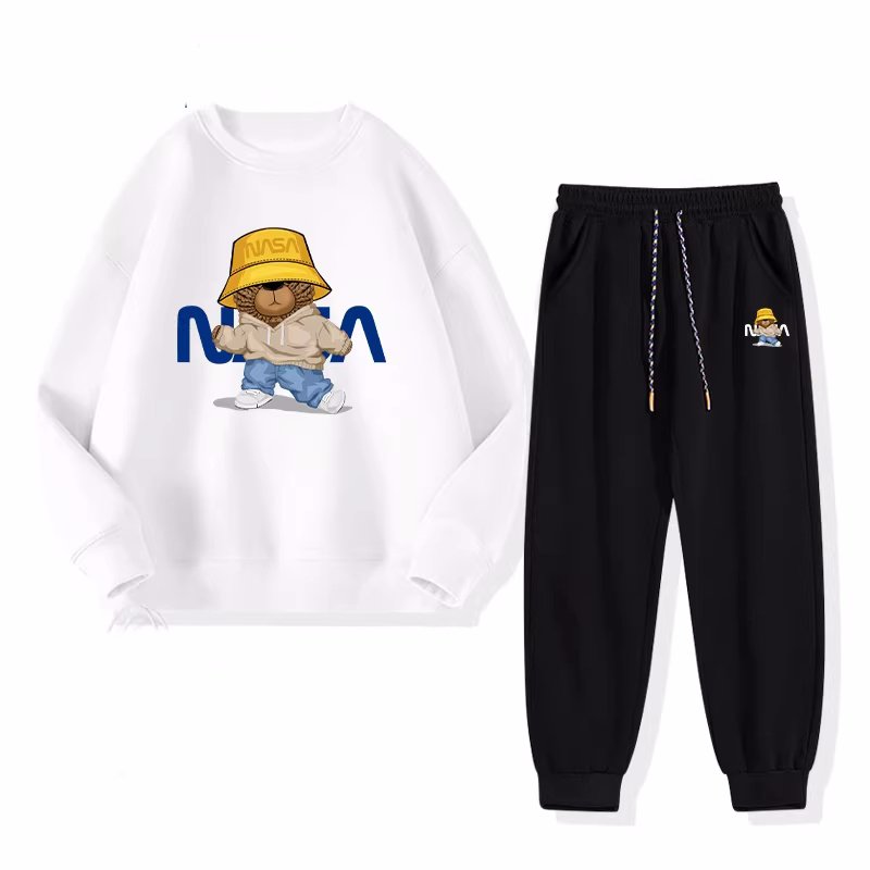 画像1: Unisex NASA x Walking Bear Hoodie & Pants Set  男女兼用ユニセックス NASA ナサ×ウォキングベア スウェットセットアップ トレーナー＆パンツセット (1)