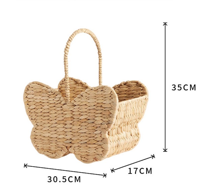 画像8: Butterfly-shaped basket picnic bag　北欧スタイルバタフライ蝶々型籠 かご バスケットピクニック収納バッグ (8)