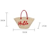 画像3: Hello logo embroidery tote shoulder bag basket bag ハローロゴ刺繍トートショルダー かご籠バッグ (3)