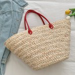 画像4: Hello logo embroidery tote shoulder bag basket bag ハローロゴ刺繍トートショルダー かご籠バッグ (4)