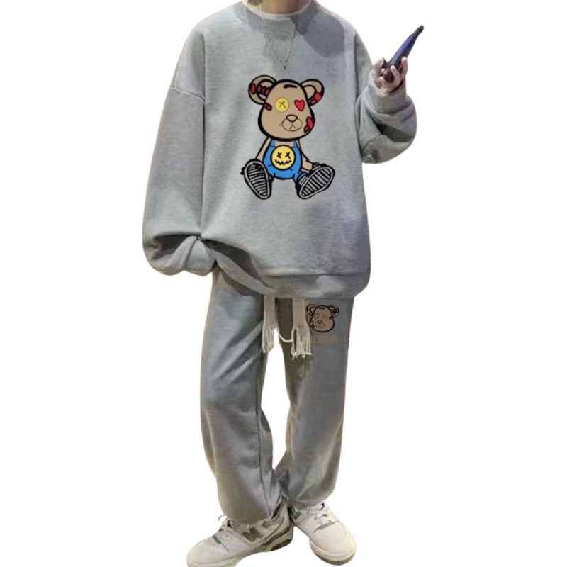 画像9: Unisex Cute bear sweatshirt & pants  Setup  男女兼用ユニセックス キュートベア熊ベアブリック スウェットセットアップ トレーナー＆パンツセット (9)
