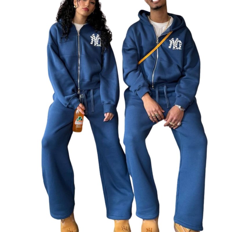 画像5: Monogram logo print zip-up pants set　ユニセックス 男女兼用 モノグラムロゴプリント  セットアップ ジップアップジャケット ＆パンツ上下セット (5)