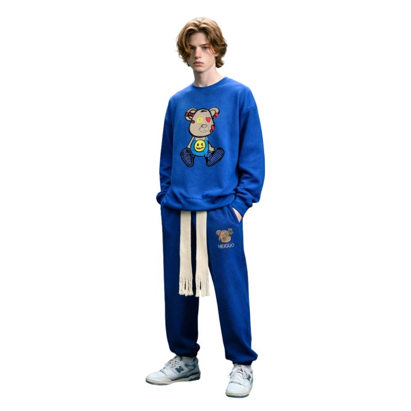 画像1: Unisex Cute bear sweatshirt & pants  Setup  男女兼用ユニセックス キュートベア熊ベアブリック スウェットセットアップ トレーナー＆パンツセット (1)