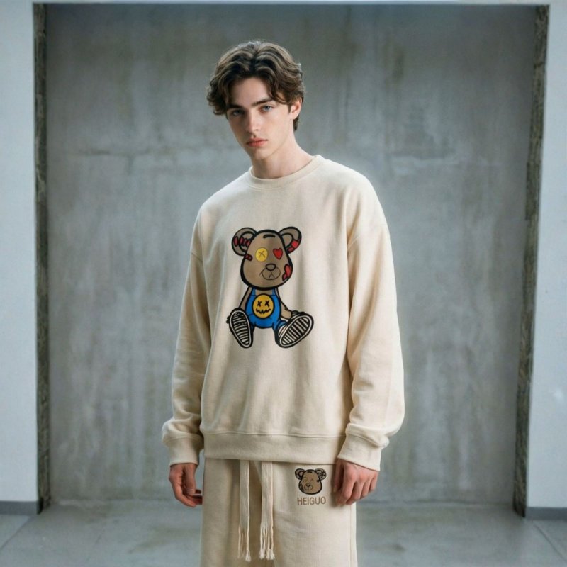 画像5: Unisex Cute bear sweatshirt & pants  Setup  男女兼用ユニセックス キュートベア熊ベアブリック スウェットセットアップ トレーナー＆パンツセット (5)