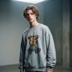 画像8: Unisex Cute bear sweatshirt & pants  Setup  男女兼用ユニセックス キュートベア熊ベアブリック スウェットセットアップ トレーナー＆パンツセット (8)