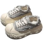 画像2: Platform fringe lace-up canvas sneakers 厚底 プラットフォームボリューム フリンジキャンバスレースアップスニーカー (2)