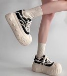 画像3: Platform fringe lace-up canvas sneakers 厚底 プラットフォームボリューム フリンジキャンバスレースアップスニーカー (3)