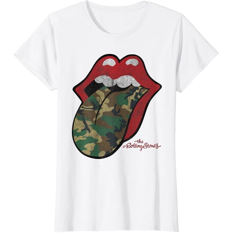 画像3: Rolling Stones-style camouflage tongue T-shirt  ユニセックス 男女兼用ローリングストーンスタイルカモフラージュ迷彩ベロプリント Tシャツ (3)