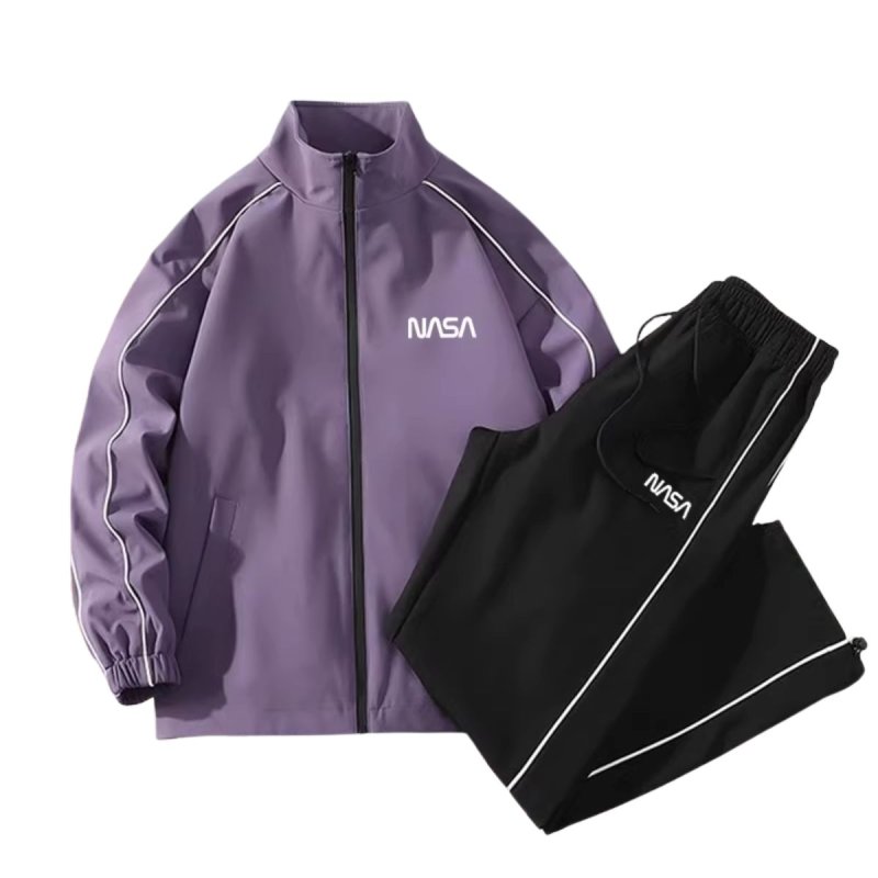 画像2:  Men & Women NASA logo zip-up tracksuit jacket and pants set NASAナサ プリント トラックスーツ セットアップ ユニセックス 男女兼用 ジャケット ＆パンツ上下セット (2)