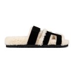 画像15: Real Leather fashionable soft-soled H slippers plush slippers Sandals ファーモコモコ Hベルト サンダル スリッパ (15)