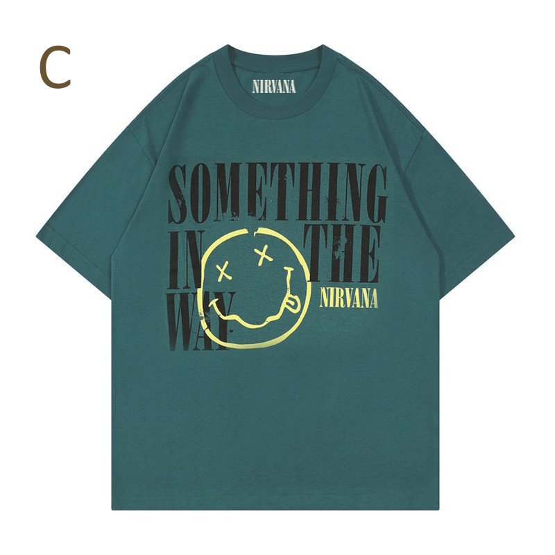 画像4: Nirvana Vintage Style Tour Short Sleeve T-Shirt ニルヴァーナヴィンテージスタイルツアー プリントラウンドネック Tシャツ ユニセックス 男女兼用 古着風  バンドT (4)