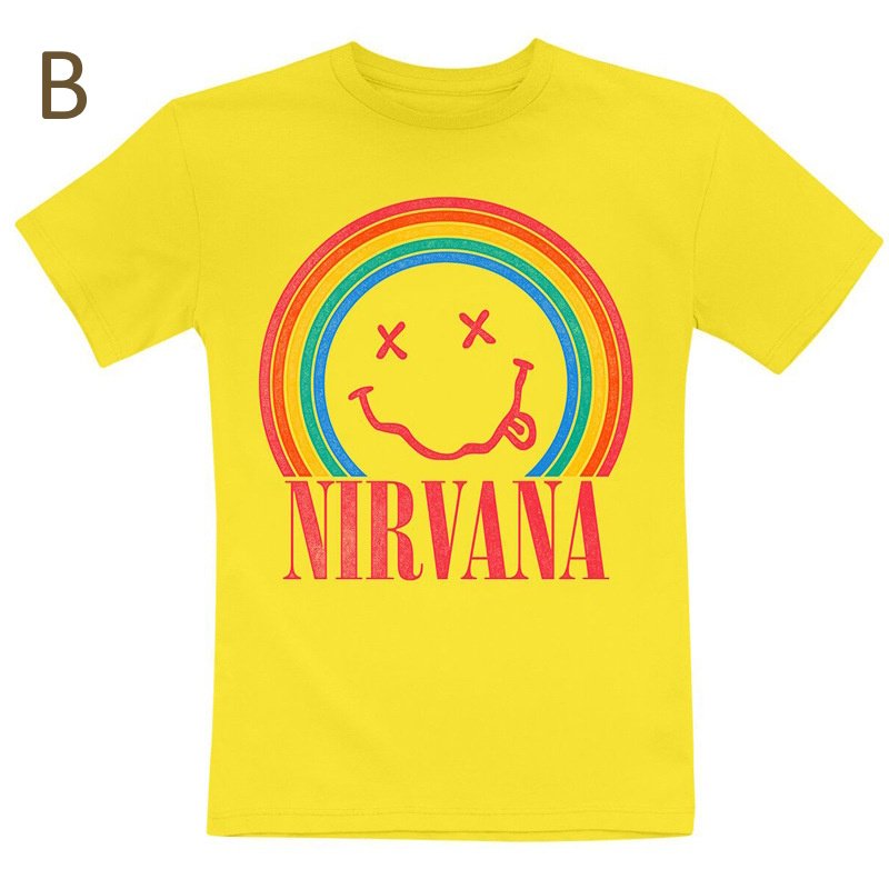 画像3: Nirvana Vintage Style Tour Short Sleeve T-Shirt ニルヴァーナヴィンテージスタイルツアー プリントラウンドネック Tシャツ ユニセックス 男女兼用 古着風  バンドT (3)