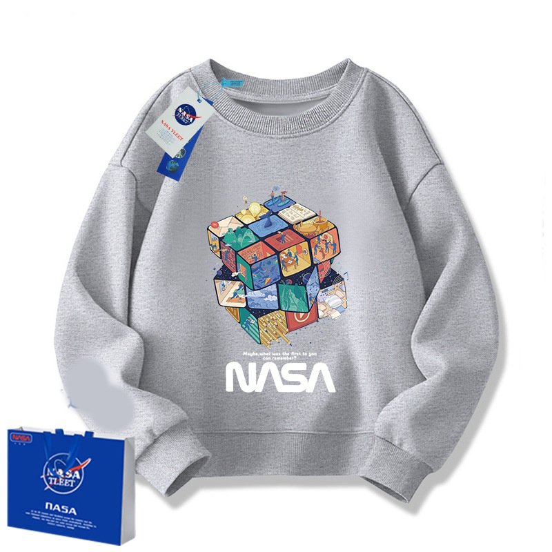 画像4: NASA x Rubik's Cube Print Sweatshirt　ユニセックス男女兼用NASAナサ×ルービックキューブプリントスウェットシャツトレーナー  (4)