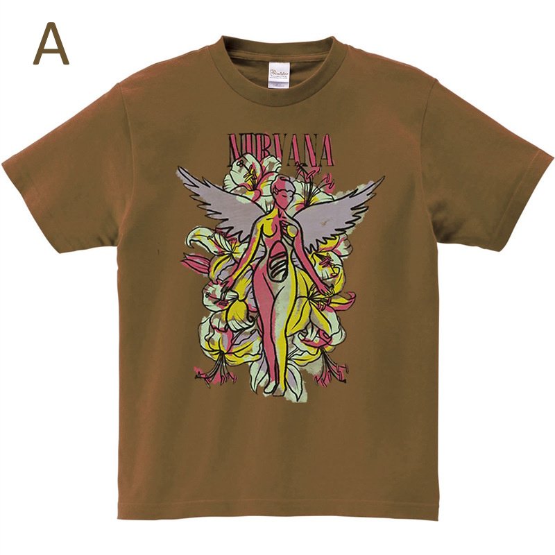 画像2: Nirvana Vintage Style Tour Short Sleeve T-Shirt ニルヴァーナヴィンテージスタイルツアー プリントラウンドネック Tシャツ ユニセックス 男女兼用 古着風  バンドT (2)