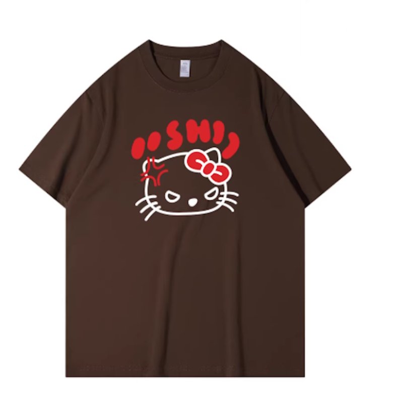 画像4: Parody Aglee Kitty short sleeve T-shirt   あ Kitty short sleeve T-shirt    アングリーキティパロディープリント 半袖Tシャツ  男女兼用 ユニセックス (4)