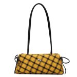 画像1: Checkered Horizontal Tote Shoulder Underarm Bag　チェック柄スタイリッシュ横長トートショルダーアンダーアームバッグ (1)