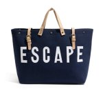 画像4: ESCAPE logo leather handle & canvas large capacity tote shoulder bag 　ユニセックス男女兼用ESCAPEロゴレザーハンドル＆キャンバス ラージキャパシティートートショルダートラベルバッグ (4)