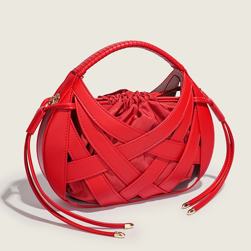 画像11: Hollow-out Decorated Bird's Nest Bag tote shoulder bag 　編み込みメッシュバードネットレザートートショルダーバッグ (11)