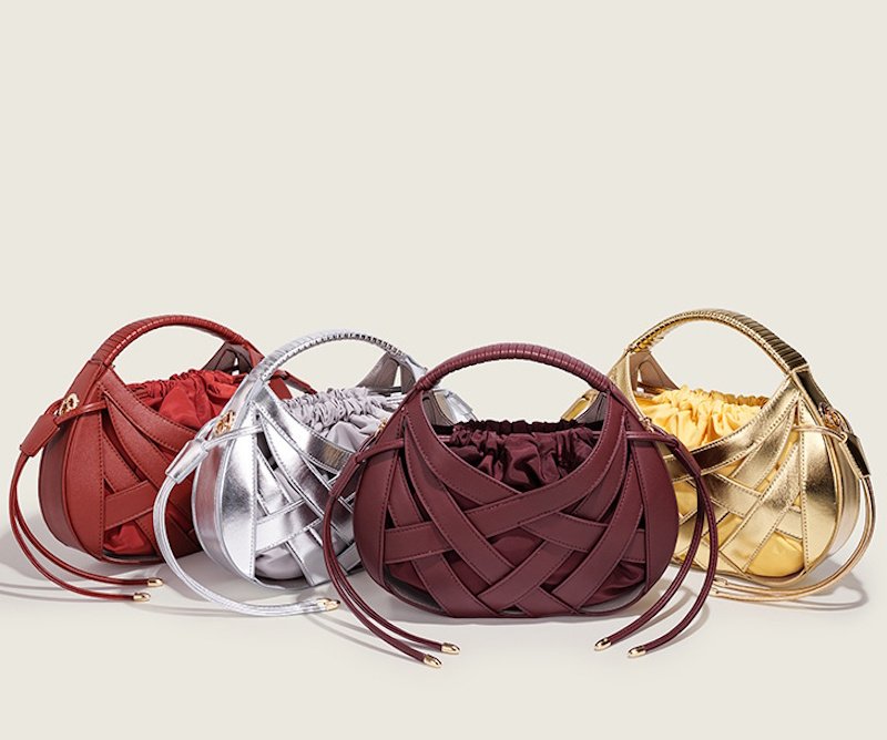 画像13: Hollow-out Decorated Bird's Nest Bag tote shoulder bag 　編み込みメッシュバードネットレザートートショルダーバッグ (13)