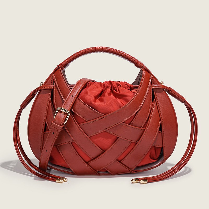 画像7: Hollow-out Decorated Bird's Nest Bag tote shoulder bag 　編み込みメッシュバードネットレザートートショルダーバッグ (7)