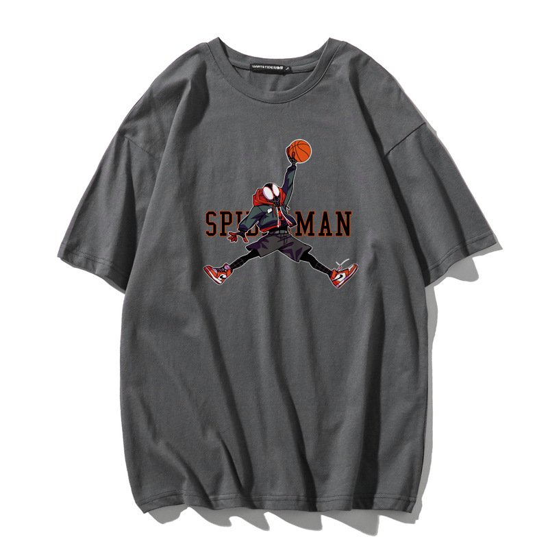 画像3: Spider-Man x Basketball Print Short Sleeve T-Shirt  　ユニセックス 男女兼用スパイダーマン×バスケットボールプリント 半袖 Tシャツ (3)