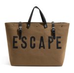 画像6: ESCAPE logo leather handle & canvas large capacity tote shoulder bag 　ユニセックス男女兼用ESCAPEロゴレザーハンドル＆キャンバス ラージキャパシティートートショルダートラベルバッグ (6)