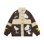 画像2: 26 Snoopy baseball embroidery Jumper stadium jacket ユニセックス 男女兼用 スヌーピー 刺繍 スタジャン ジャケット MA1 ブルゾン　 (2)