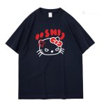 画像2: Parody Aglee Kitty short sleeve T-shirt   あ Kitty short sleeve T-shirt    アングリーキティパロディープリント 半袖Tシャツ  男女兼用 ユニセックス (2)