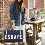 画像10: ESCAPE logo leather handle & canvas large capacity tote shoulder bag 　ユニセックス男女兼用ESCAPEロゴレザーハンドル＆キャンバス ラージキャパシティートートショルダートラベルバッグ (10)
