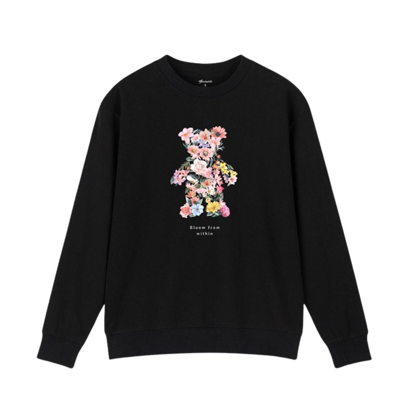 画像1: BLOOM FROM WITHIN Flowr bear sweatshirt ユニセックス 男女兼用 フラワー コラージュ ベア プリントスウェット トレーナー (1)