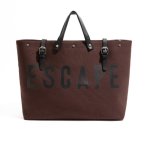 画像17: ESCAPE logo leather handle & canvas large capacity tote shoulder bag 　ユニセックス男女兼用ESCAPEロゴレザーハンドル＆キャンバス ラージキャパシティートートショルダートラベルバッグ (17)