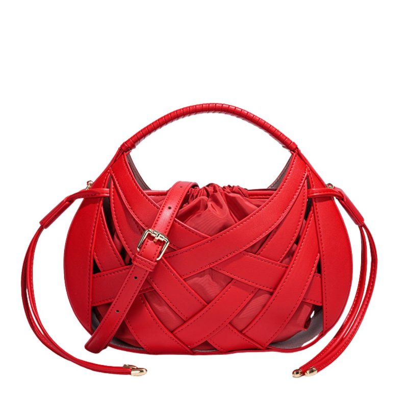 画像2: Hollow-out Decorated Bird's Nest Bag tote shoulder bag 　編み込みメッシュバードネットレザートートショルダーバッグ (2)